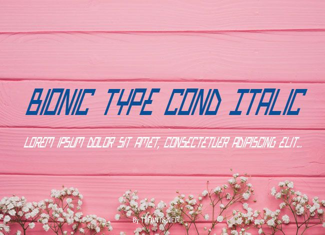 Bionic Type Cond Italic example